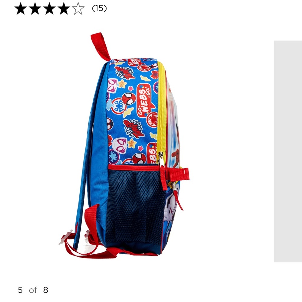 Marvel Spidey 5 pieces backpack, lunch kit, case, keychain and carabiner - Picture 4 of 6